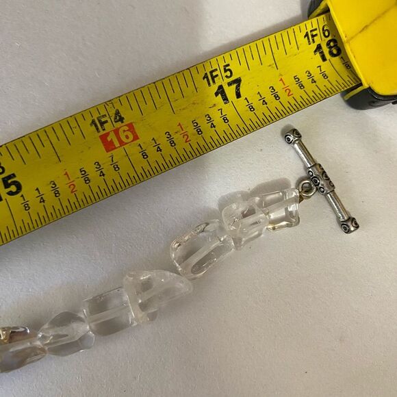 Boho Quartz Crystal Chunk Beaded Necklace 17.5 in Indie Vanguard Artsy Bohemian - Picture 5 of 7